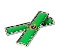 1 Par Brasil Bandera 3D Metal Car Body Logo Auto Motocicleta Personalidad Decoración Etiqueta Emblema Insignia