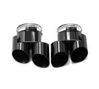 1 par compatible con BMW X5 X6 Quad Tip G05 G06 Punta de escape 304 Punta de silenciador de acero inoxidable negro Punta de boquilla(Black)