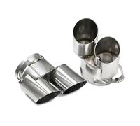 1 par compatible con BMW X5 X6 Quad Tip G05 G06 Punta de escape 304 Punta de silenciador de acero inoxidable negro Punta de boquilla(Silver)