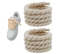 1 Par Cordones Zapatillas Gruesos Para Air Force 1, Rope Laces, Cordones Gordos (8mm,150cm), Cordones Cuerda Chunky Retorcidos Algodon Anchos Redondos Para Cordones de Bricolaje(B)