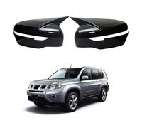 1 Par Cubierta Adhesiva Decorativa Carcasa Tapa Espejo Retrovisor para Nissan X-Trail 2014-2020, Marco Espejo Lateral Superposición Pegatinas,Glossy Black-with Lights