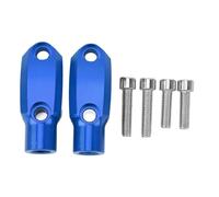 1 par de Abrazaderas para Manillar de Espejo de Motocicleta, Rosca M10 x 1,5 en el Sentido de Las Agujas del Reloj, Soporte de Hierro Ajustable, Apto para F900XR F900R S1000R (Azul)