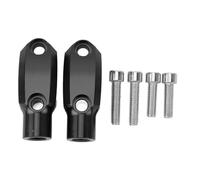 1 par de Abrazaderas para Manillar de Espejo de Motocicleta, Rosca M10 x 1,5 en el Sentido de Las Agujas del Reloj, Soporte de Hierro Ajustable, Apto para F900XR F900R S1000R (Negra)