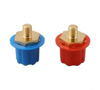 1 par de adaptadores de terminal de batería M8 de 250 A para polos positivos y negativos, conductores de latón con carcasa ignífuga PA66, clasificación IP66, para coche