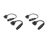 1 par de adaptadores XLR de 3 pines a RJ45 hembra. Conector RJ45 a XLR.