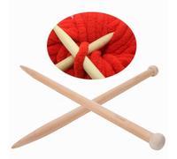 1 par de agujas de ganchillo de madera, agujas de tejer y herramienta de tejido a mano para bufandas y jerséis, tanto para principiantes como para tejedores experimentados (15mm)