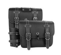 1 Par De Alforjas Cuero Sintético para Motocicleta, Bolsa Herramientas Lateral, para H&Arley Sportster XL 883 1200(Black)