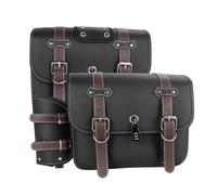 1 Par De Alforjas Cuero Sintético para Motocicleta, Bolsa Herramientas Lateral, para H&Arley Sportster XL 883 1200(Brown)
