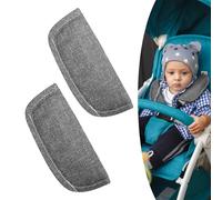 1 par de almohadillas grises para correas de hombro, almohadillas para cinturón de seguridad de coche, almohadillas para correas de asiento de coche para bebé, correas para cochecito