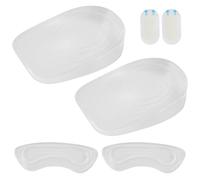 1 par de almohadillas para talones, gel de silicona, plantillas de 2 cm, plantillas de elevación, almohadillas transparentes para el talón, con 2 pares de protectores para zapatos, para zapatos de