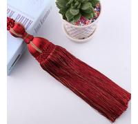 1 par de alzapaños para cortinas, hechos a mano con hebilla trenzada y borlas de bola, alzapaños de cortina para el hogar, oficina, ventana, cortina decorativa (granate)