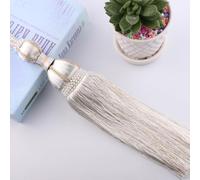 1 par de alzapaños para cortinas, hechos a mano, con hebilla trenzada y borlas de bola, alzapaños de cortina para el hogar, oficina, ventana, decoración (blanco)