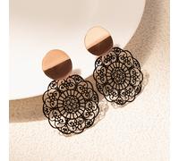 1 Par de Aretes con Clip para Mujer, Sin Necesidad de Perforación, Elegantes Aretes Retro de Cobre, Joyería al por Mayor, Adecuados para el Uso