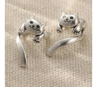 1 Par de Aretes con Forma Orejas Gato Sin Perforación, Joyería Plateada para Mascotas Accesorios Para Regalos Festivos Estilo Vintage Duradero Clip-On Ideales Compradores y Entusiastasm De