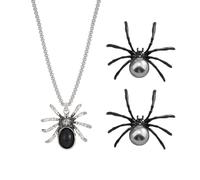 1 Par De Aretes De Araña Y 1 Collar, Joyas De Estilo Creativo, Joyas Retro, Joyas Góticas, Joyas De Personalidad De Moda.