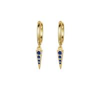 1 par de aretes de aro de plata con circonita multicolor con estrella de ocho puntas/triángulo invertido, Piedra