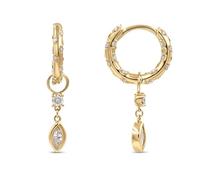 1 par de aretes de aro de plata de ley con colgante de gota de agua para mujer, aretes de playa bohemios de, Piedra