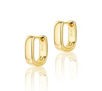 1 par de aretes de aro dorados para mujer, aretes de aro pequeños y gruesos hipoalergénicos, aretes de aro pequeños y gruesos de oro, aretes geométricos para mujer, 3*1.5*1cm, Cobre, Sin piedra