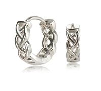 1 par de aretes de aro para mujer, aretes de aro de plata vintage con caja de regalo, aretes de joyería reticulados chapados en plata para hombre, aretes clásicos para hombre (10 mm), 10mm, Plata