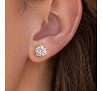 1 par de aretes de compromiso de plata 925 con moissanita de 2 quilates y seis garras para mujer, aretes de boda, regalo de amistad, joyería de moda, regalos finos para el día de San Valentín