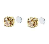 1 par de aretes magnéticos de acero inoxidable de 8 mm, tono negro/plateado, sin perforación, hipoalergénicos, no se caen fácilmente, aretes magnéticos unisex de diamante, Pequeño, Imán, abulón