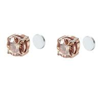 1 par de aretes magnéticos, sin perforación, con imán, para hombres y niños, aretes magnéticos de cristal, aretes magnéticos unisex con diamantes, 8mm, Imán, abulón