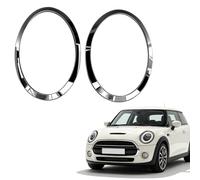 1 par de aros embellecedores para faros delanteros Mini, repuesto para automóvil, compatible con BMW Mini Cooper F55 F56 F57 2014-2021, accesorios de repuesto para cubiertas de faros delanteros(Negro)