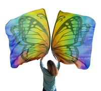 1 par de Banderas de adoración con Barra escalable, 39x47 Pulgadas de alabanza de Patrones de Mariposa de alabanza, Vibrantes adoración de poliéster para la Iglesia de Baile, Verde