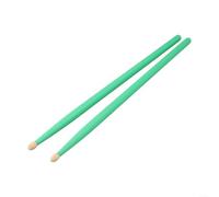 1 par de baquetas hechas de madera con punta ovalada para un sonido consistente en tambores y platillos tamaños 5A y 7A para uso principiante (verde 7A)