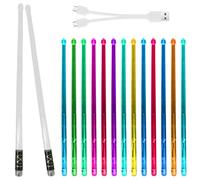 1 par de baquetas LED para batería, 15 colores, 2 modos, con función de carga USB Type-C, baquetas luminosas para juegos de batería, grandes eventos nocturnos