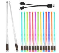 1 par de baquetas luminosas, 13 colores de PC, luces LED con interruptor de un solo toque, 2 modos USB recargables LED para grandes eventos nocturnos, noche