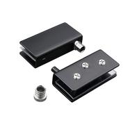 1 par de bisagras de puerta de cristal, clips de bisagra pivotante de gabinete, bisagras de ducha negras, abrazaderas de puerta para vidrio de 10-12 mm de grosor (L)