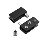 1 par de bisagras de puerta de cristal, clips de bisagra pivotante de gabinete, bisagras de ducha negras, abrazaderas de puerta para vidrio de 8 a 10 mm de grosor (M)