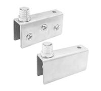 1 par de bisagras de puerta de cristal, clips de bisagra pivotante de gabinete, bisagras de puerta de ducha de vidrio, abrazaderas de puerta para vidrio de 5-6 mm de grosor (S)