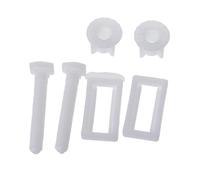 1 par de bisagras de tornillo de expansión para asiento de inodoro, fácil de instalar, pequeña fijación superior de goma, accesorios profesionales