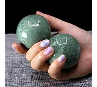 1 par de bolas de jade natural de 50 mm para fitness, balonmano, cuarzo, jade verde Lushan