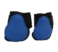1 par de botas para tendones de caballos, protección para las patas delanteras de los caballos, carcasa de PU con forro de neopreno, botas protectoras antideslizantes para el (patas traseras azules M)