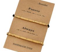 1 Par De Brazalete Artístico Elegante Brazalete Cordón Tejido A Mano Presente Para Jóvenes De Tendencias Y Amantes Del Arte Pareja Acero Inoxidable
