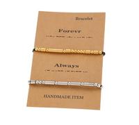 1 Par De Brazalete Artístico Elegante Brazalete Cordón Tejido A Mano Presente Para Jóvenes De Tendencias Y Amantes Del Arte Pareja Acero Inoxidable