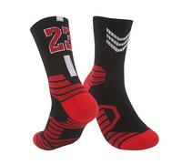 1 par de calcetines de baloncesto profesionales para hombres, transpirables y antideslizantes, calcetines deportivos a rayas para ciclismo, escalada y carrera