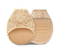 1 par de calcetines de media punta para mujer, calcetines de encaje invisibles, sin dedos, plantillas para antepié