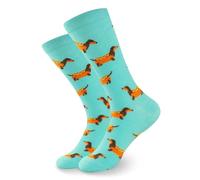1 par de calcetines de perro salchicha, calcetines divertidos para hombre y mujer, regalo de perro salchicha, diseño divertido, calcetines de algodón, moda casual, transpirables, divertidos, coloridos