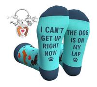 1 Par De Calcetines Divertidos con Temática De Perros Y 1 Llavero, Calcetines con Estampado De Letras, Calcetines Novedosos, Adecuados para Ropa Informal Y Reuniones.
