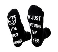 1 par de calcetines divertidos para hombres, calcetines de lujo para hombres y mujeres, calcetines antideslizantes neutros con letras pegadas, regalo de cumpleaños para padre, novio, marido (blanco y