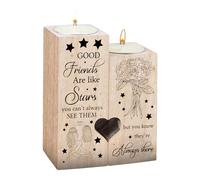 1 Par De Candelabros De Madera En Forma De Corazón, Artesanía De Madera, Regalos De Amistad Femenina, Regalos Decorativos Para Mejores Amigas, Hermanas Y Colegas