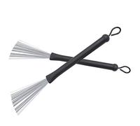 1 par de cepillos retráctiles con extremo de bucle para tambor Rock Jazz Sticks accesorios de tambor Argent + Noir