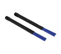 1 par de cepillos retráctiles negros con asas para batería de jazz de nailon azul de 32 cm