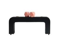 1 par de cierres madera for bolsos, 5 colores, con asa, cierre beso Para Bolsos(Black Pink)