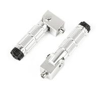 1 par de clavijas universales de aluminio para motocicleta - Reposapiés plegables de 8 mm para motocicletas, scooters, bicicletas eléctricas, vehículos todo terreno y UTV - (Plata)
