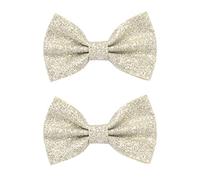 1 par de clips de arco para niñas, pelo sólido, accesorios para el pelo para niños, diadema de invierno (dorado, talla única)